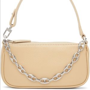 By Far Beige Grained Leather Mini Rachel Bag NWOT